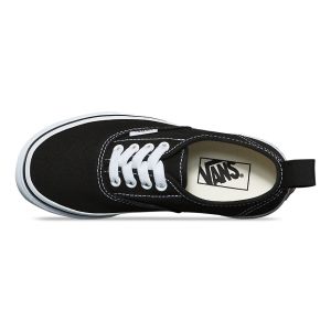 Vans Erkek Çocuk Kaykay Ayakkabısı Authentic Elastic Lace Siyah/Beyaz Türkiye | 96871-391